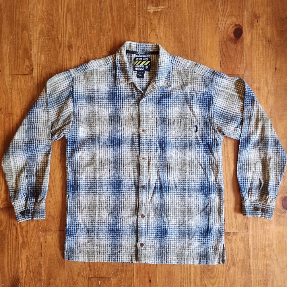 Big Rock Canyon Authentic Rugged Wear Long Sleeve Button-down Shirt Size Large